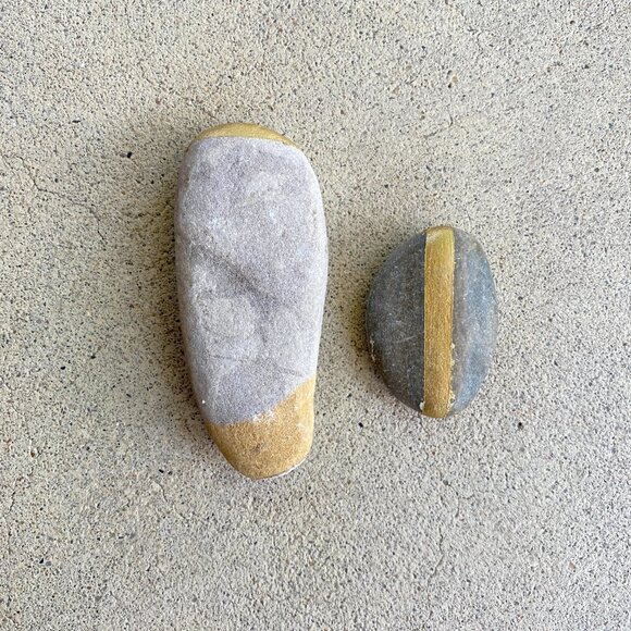 Hand Painted Gold Stone River Rocks - Picture 4 of 11